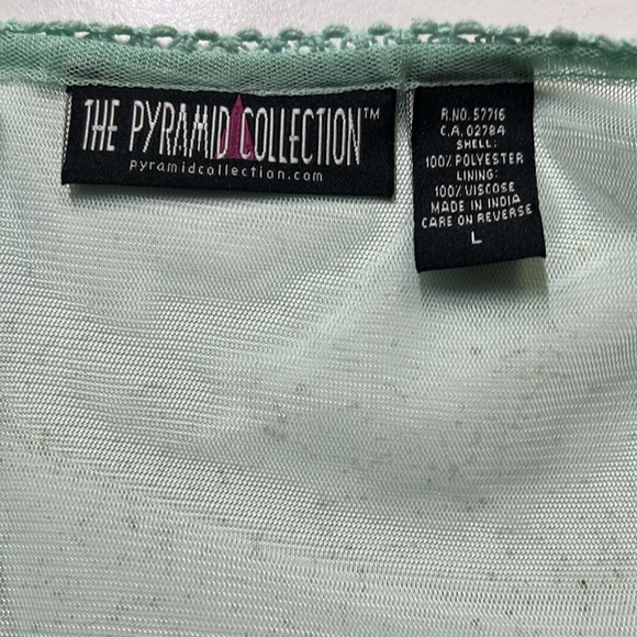 The Pyramid Collection Sheer Embroidered Mint Dress - Picture 5 of 5